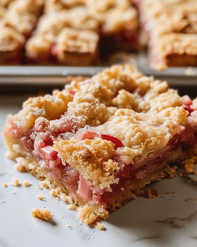 3 Ingredient Rhubarb Squares