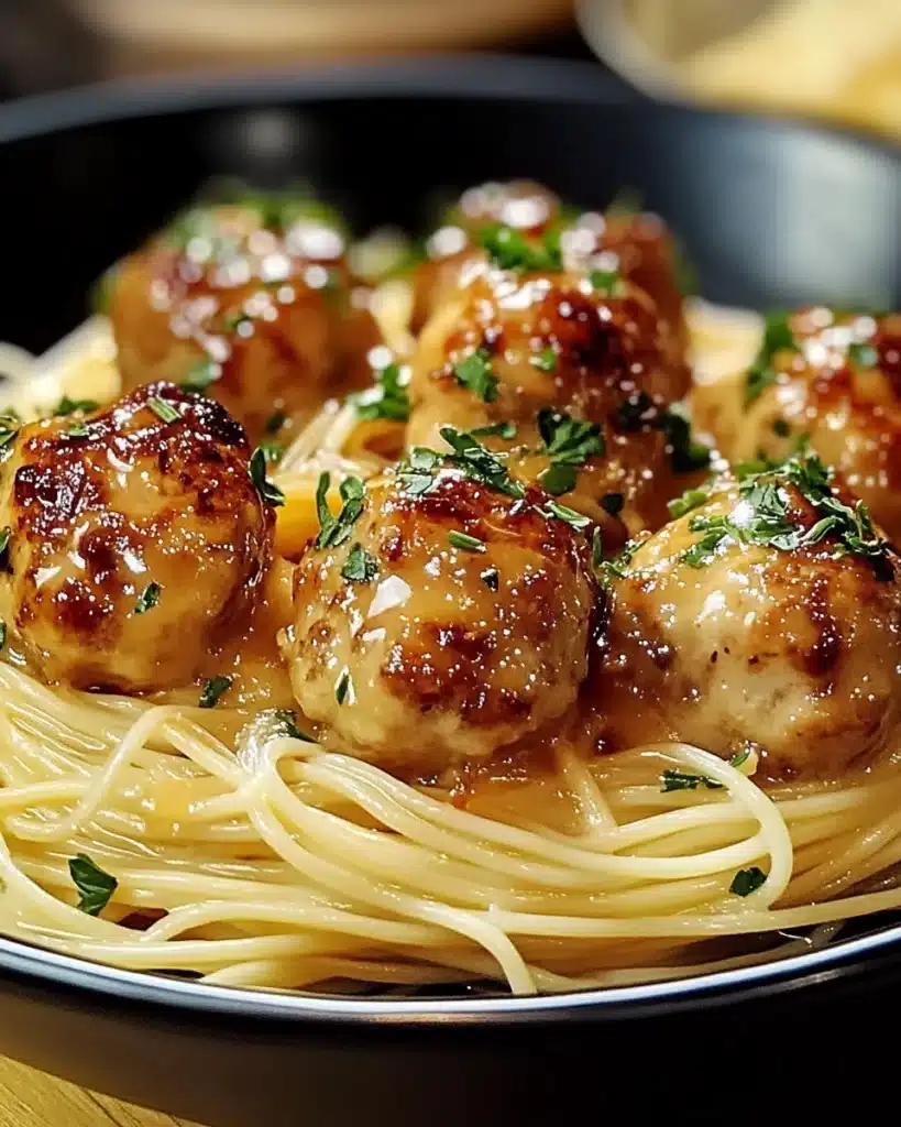 GARLIC BUTTER CHICKEN BITES WITH CREAMY PARMESAN PASTA Recipe