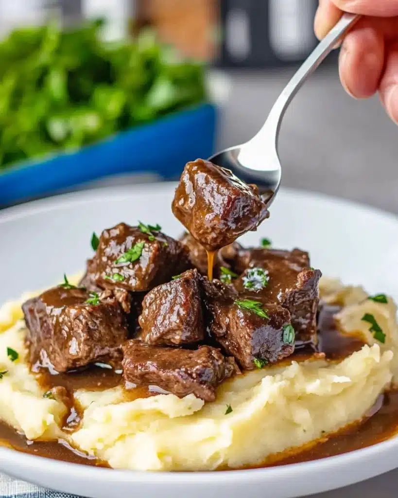 Slow Cooker Garlic Butter Steak Bites Recipe