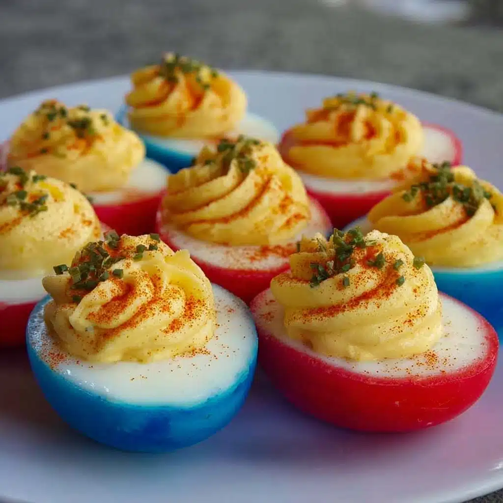 Red, White and Blue Deviled Eggs Recipe