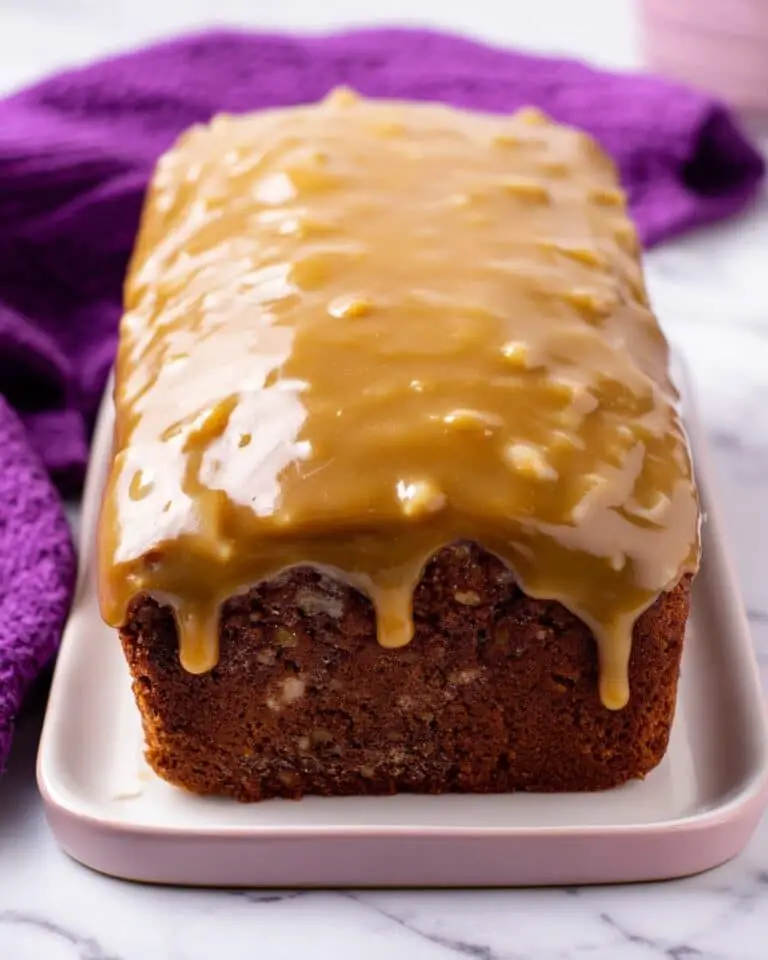Banana Pecan Bread with Caramelized White Chocolate and Sorghum Glaze Recipe