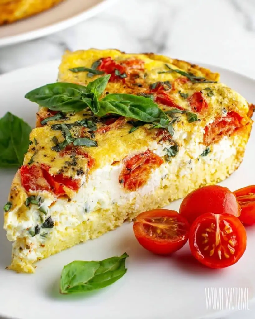 Crustless Tomato and Basil Quiche Recipe