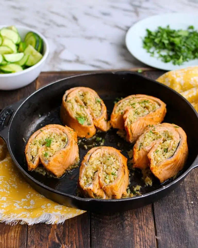 Spicy Salmon Sticky Rice Roll Ups Recipe