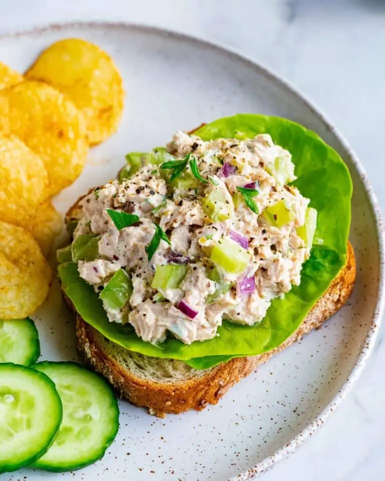 Creamy Tuna Salad with Greek Yogurt and Dill Pickles Recipe