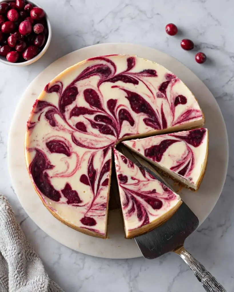 Cranberry Swirl Cheesecake Recipe