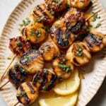 Grilled Scallops with Honey-Lemon Marinade and Parsley Recipe