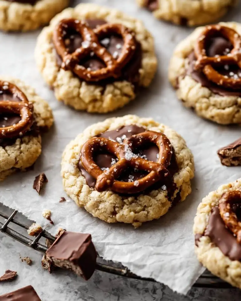 Chewy Chocolate Covered Pretzel Cookies Recipe
