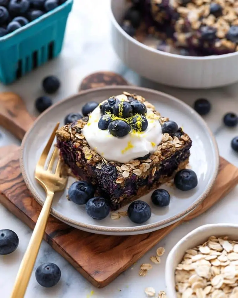 Lemon Blueberry Baked Oatmeal Recipe