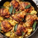 Apple Cider Chicken Thighs with Apples and Dijon Sauce Recipe