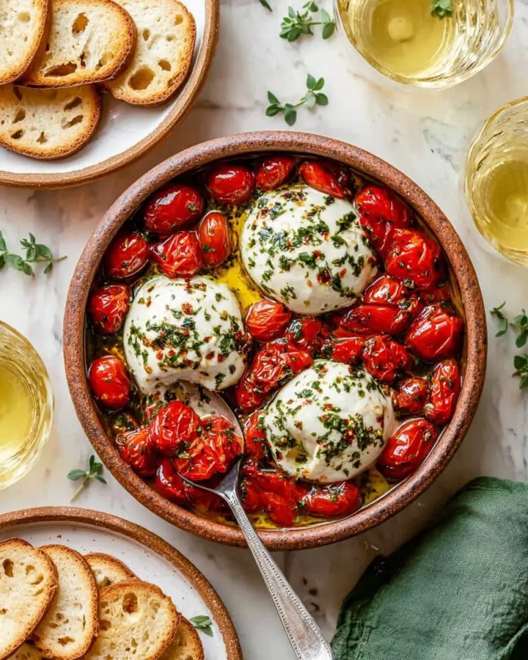 Roasted Burrata Caprese Dip with Balsamic Glaze Recipe
