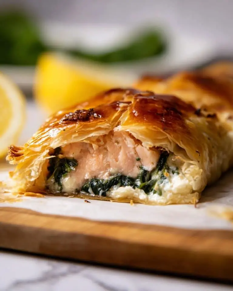 Salmon en Croute with Spinach and Feta Recipe