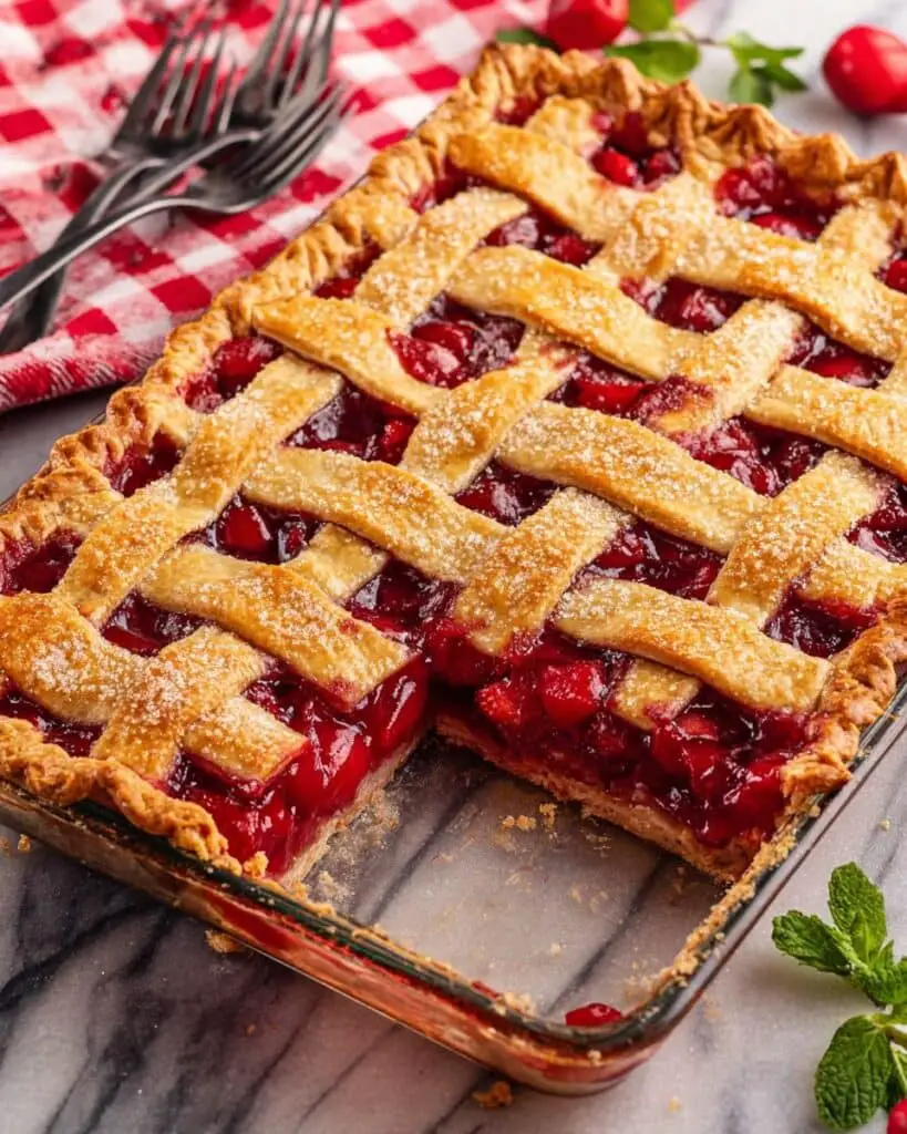Cherry Slab Pie with Lemon and Coarse Sugar Recipe