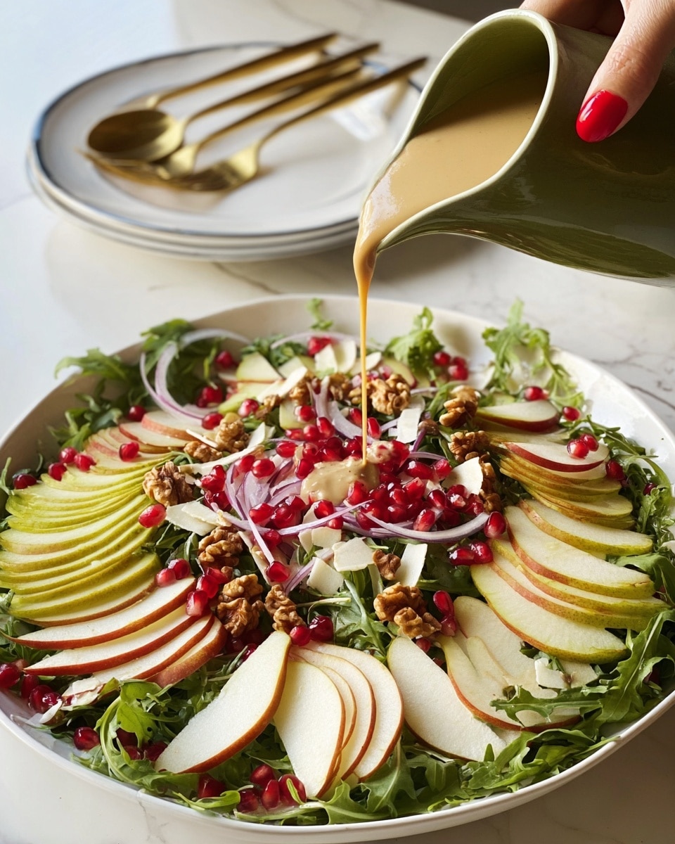 A round cheese ball covered in chopped nuts showing a bite taken from the front, revealing a creamy white cheese layer speckled with dark brown dried fruit pieces inside. It sits on crumpled parchment paper over a wooden board with some light brown crackers behind and a few green apple slices on a white marbled surface in the background. A small piece of cracker topped with cheese and dried fruit is placed near the cheese ball. Photo taken with an iphone --ar 4:5 --v 7