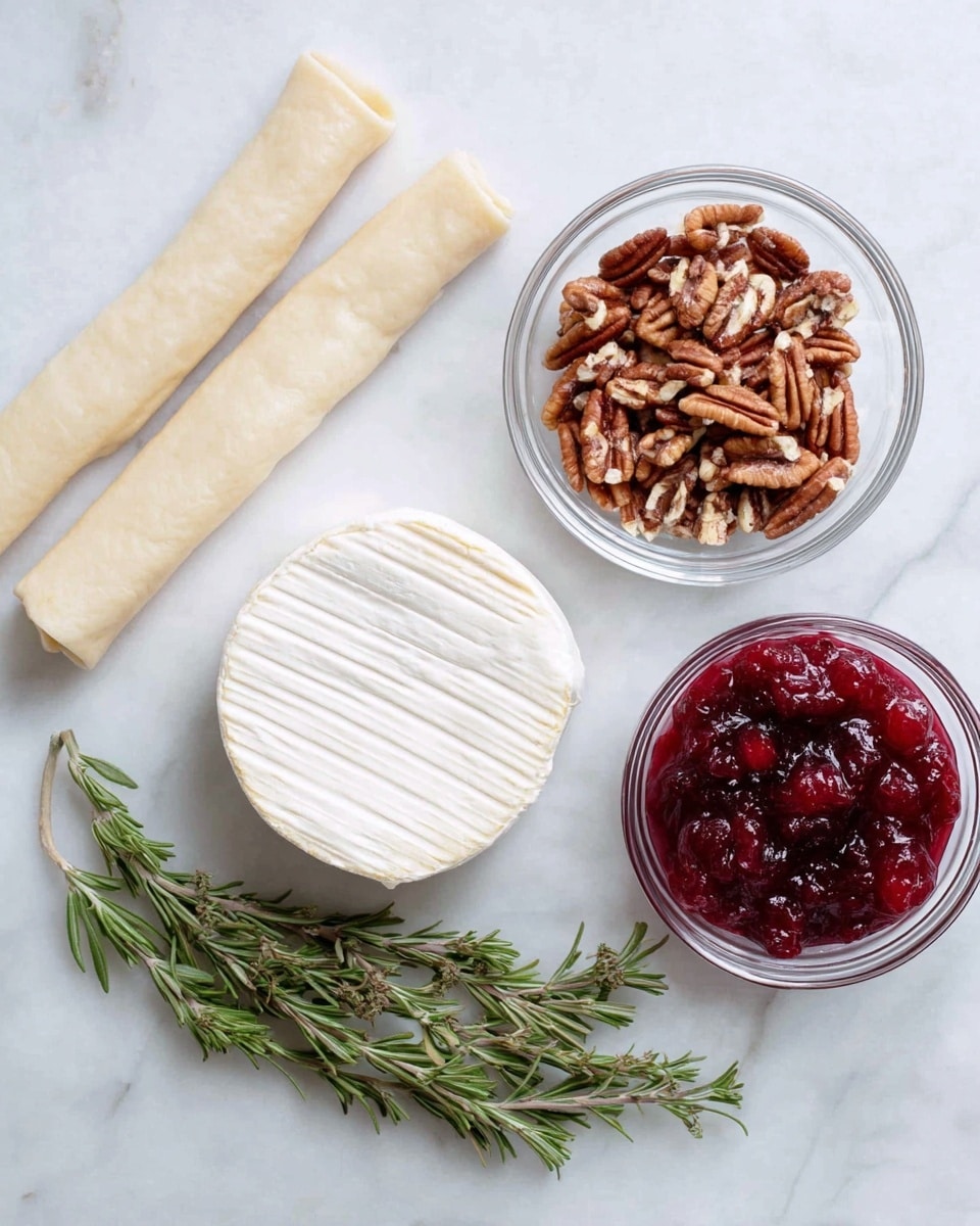 The image shows a gray metal muffin tin with 24 small uncooked tart shells, each made of light beige dough folded irregularly over the edges. Inside each tart shell, there is a bright red fruit filling that looks glossy and thick, topped with small pieces of light brown nuts sprinkled over the filling. The muffin tin is placed on a white marbled surface. The arrangement is neat, with all tart shells evenly spaced in the tin. photo taken with an iphone --ar 4:5 --v 7