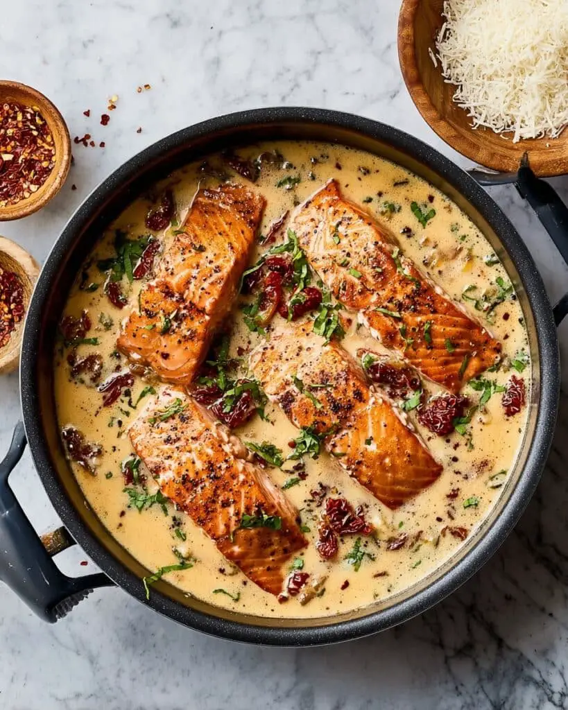 Marry Me Salmon with Sun-Dried Tomato Cream Sauce Recipe