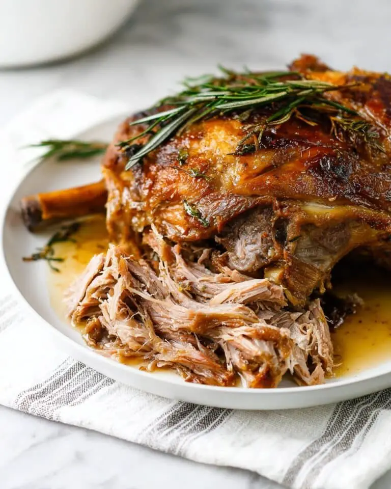 Slow Roast Leg of Lamb with Garlic, Rosemary, and Rich Pan Juices Recipe