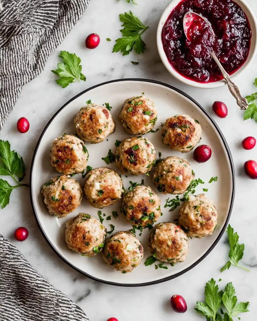 Cranberry Turkey Meatballs with Orange-Ginger Cranberry Chutney Recipe