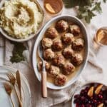 Herb-Infused Turkey and Beef Meatballs with Lemon Sage Gravy Recipe