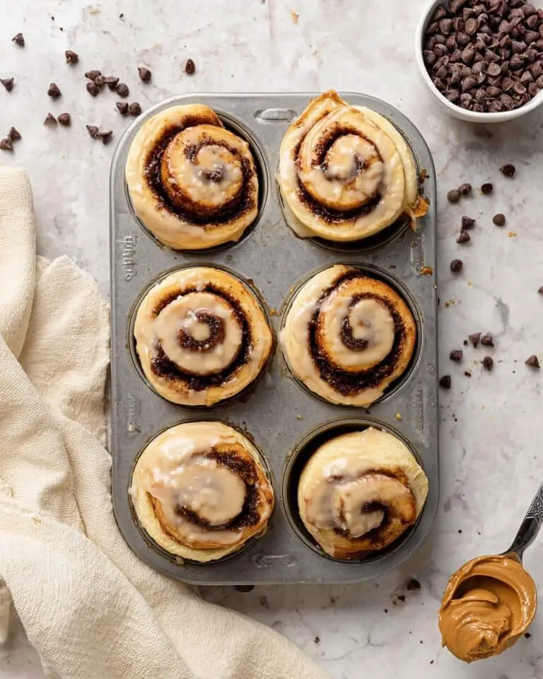 Peanut Butter Chocolate Chip Protein Cinnamon Rolls (Small Batch) Recipe