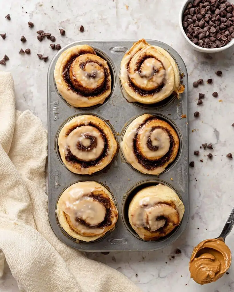Peanut Butter Chocolate Chip Protein Cinnamon Rolls (Small Batch) Recipe