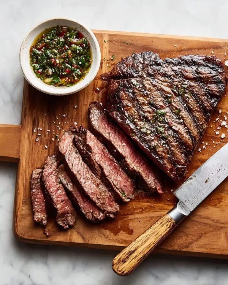 Grilled Flank Steak with Simple Garlic Marinade Recipe