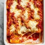 Cheesy Baked Manicotti with Marinara and Fresh Mozzarella Recipe