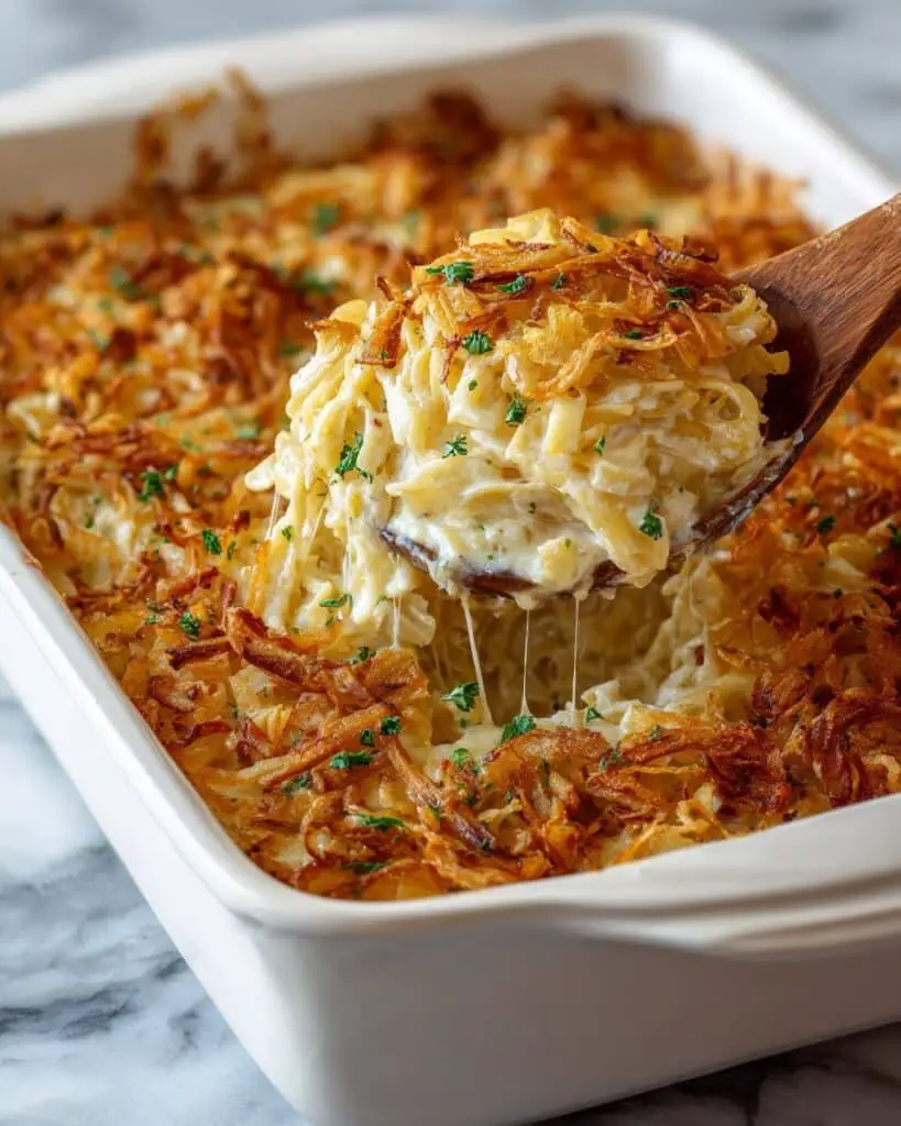 French Onion Chicken Orzo Casserole Recipe