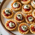 Easy Pepper Jelly & Goat Cheese Puff Pastry Tartlets Recipe