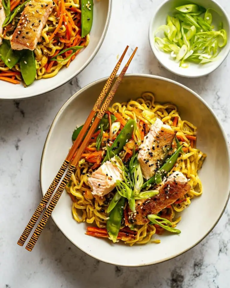 Teriyaki Salmon Noodles Stir Fry Recipe
