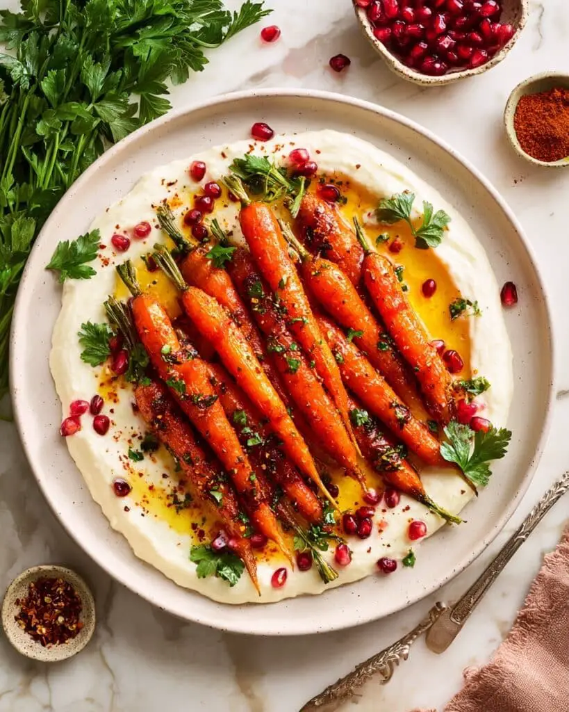 Spiced Roasted Carrots with Lemony Whipped Feta Recipe