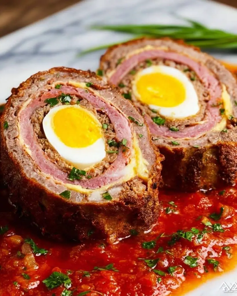 Italian Braciole with Tomato Sauce and Hard-Boiled Eggs Recipe