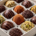 Decadent Chocolate Truffles: Velvet Ganache Balls with Toppings Recipe