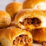 Sloppy Joe Bombs with Pretzel Salt and Cheesy Filling Recipe