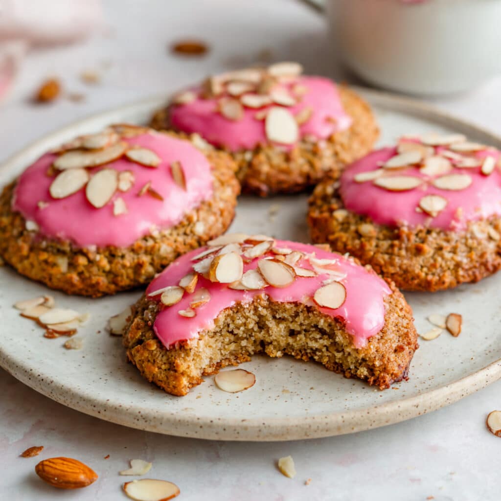 Iced Cherry Toasted Almond Oatmeal Cookies Recipe