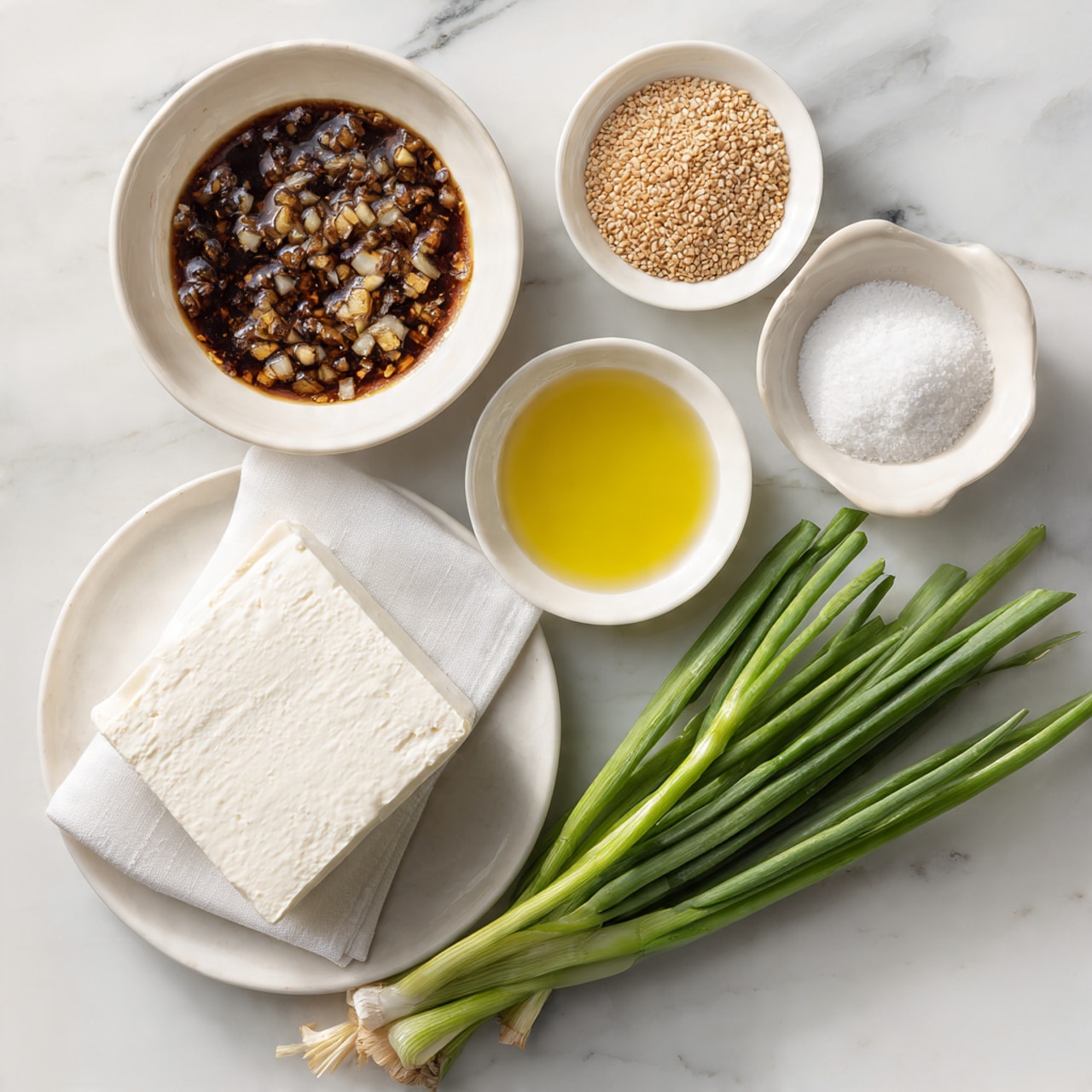 A beige pan with a light wooden handle holds several orange-brown triangular and irregular shaped pieces of food covered in a shiny, thick dark brown sauce. The pieces float evenly inside the sauce, filling most of the pan. A white spatula with a light wooden handle rests on a white marbled surface next to the pan. Photo taken with an iphone --ar 4:5 --v 7