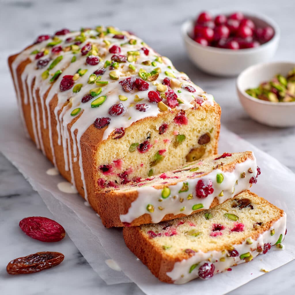 Eggless Fig-Pistachio Cranberry Loaf Recipe