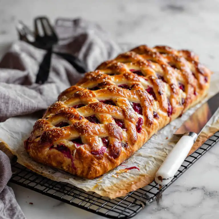 Easy Braided Puff Pastry with Cream Cheese and Berries Recipe