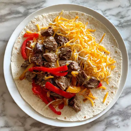 The image shows a wooden cutting board placed on a white marbled surface, with several thick slices of cooked steak lined up from left to right. The steak slices have a dark, seared crust on the outside and a slightly pinkish interior, showing a juicy texture. A large knife with a white handle rests diagonally on the right side of the cutting board, with its blade pointing toward the steak slices. The cutting board itself is simple and shows many knife marks from previous use. Photo taken with an iphone --ar 4:5 --v 7