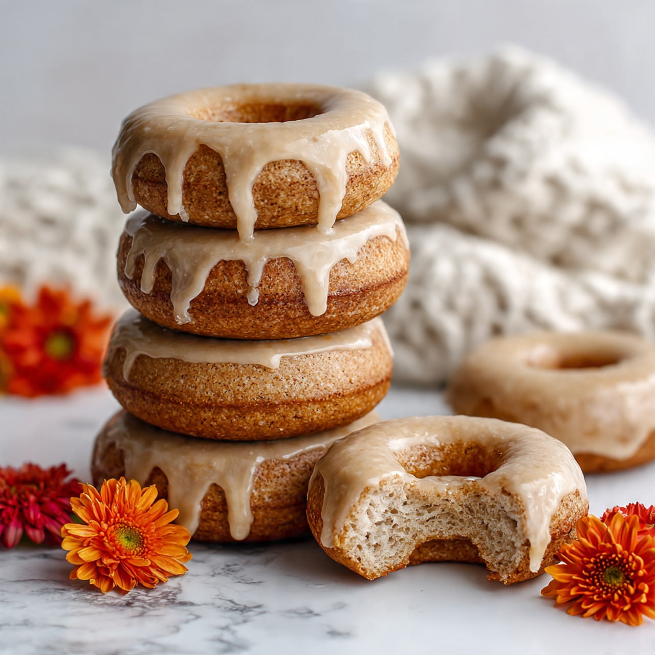 Pumpkin Donuts with Maple Bourbon Glaze: Cozy Fall Treats