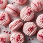 Strawberry Macarons with Strawberry Buttercream and White Chocolate Drizzle Recipe