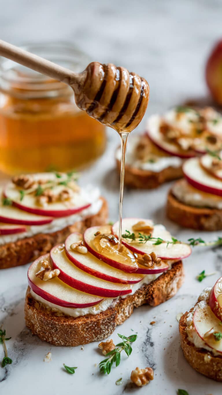 Apple Brie Crostini with Toasted Walnuts, Honey, and Fresh Thyme Recipe