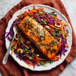 Honey Ginger Glazed Salmon with Crispy Slaw Recipe