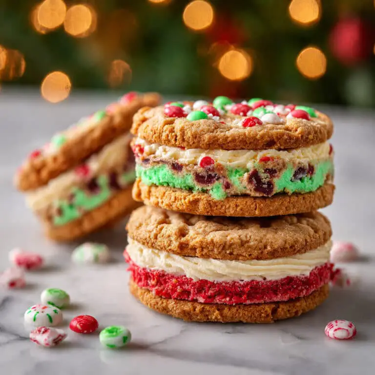 Holiday M&M’s Sandwich Cookies with Festive Frosting Recipe