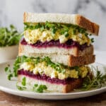 Egg Salad Sandwiches with Roasted Beet and Microgreens Recipe