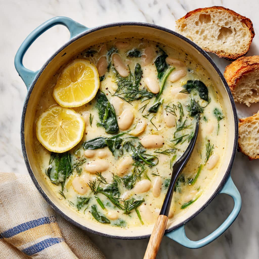 Creamy Miso Butter Beans with Spinach and Lemon Recipe