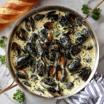 Creamy Garlic Mussels with Lemon Recipe