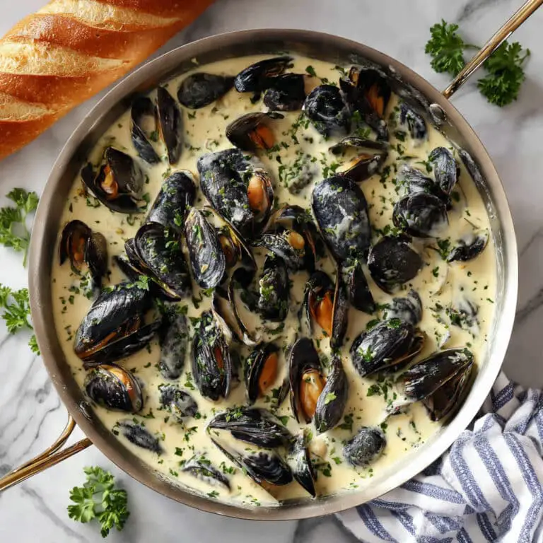 Creamy Garlic Mussels with Lemon Recipe