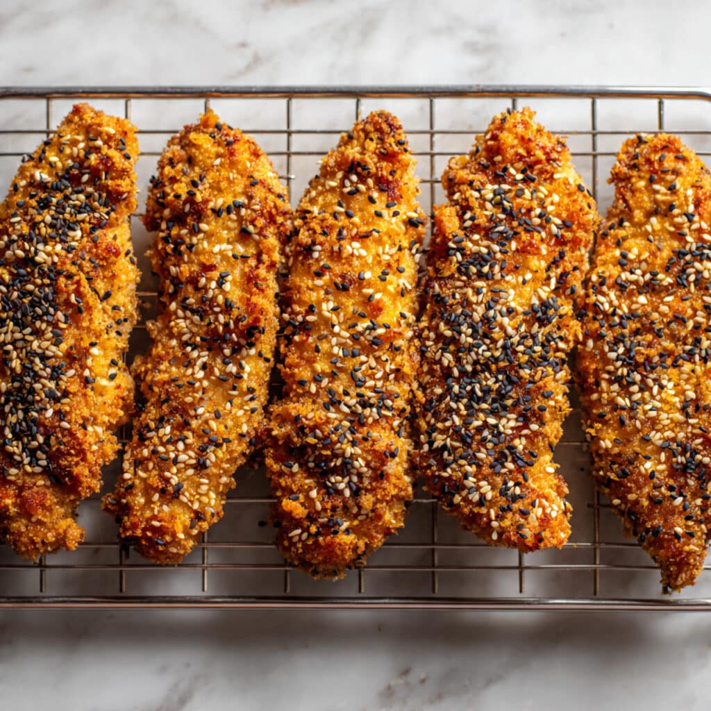 Panko Sesame Chicken Tenders with Spicy Lime Dipping Sauce Recipe