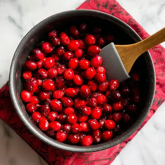 A clear glass bowl filled with white granulated sugar makes up the bottom layer, on top of which bright red and purple cranberries are spread unevenly. The cranberries are coated lightly with sugar crystals, giving them a frosty look. A silver spoon rests inside the bowl, with some cranberries and sugar on it, angled slightly upward toward the right side of the bowl. Behind the bowl, there is a white bowl with more sugared cranberries inside it, sitting on a white marbled surface. Further back, there are fresh red cranberries on a metal cooling rack. The overall scene has soft natural light highlighting the textures of the sugar and berries. photo taken with an iphone --ar 4:5 --v 7