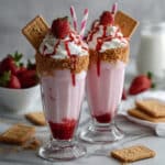 Strawberry Cream Cheese Milkshake with Graham Crackers Recipe